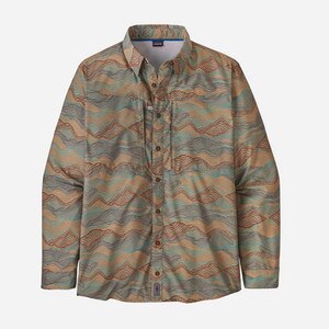 Patagonia Sol Patrol Long Sleeve Shirt Men's in Rock Cycle Multi Oar Tan